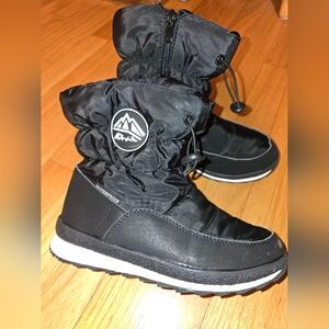 Kids Black Waterproof Snow Boots